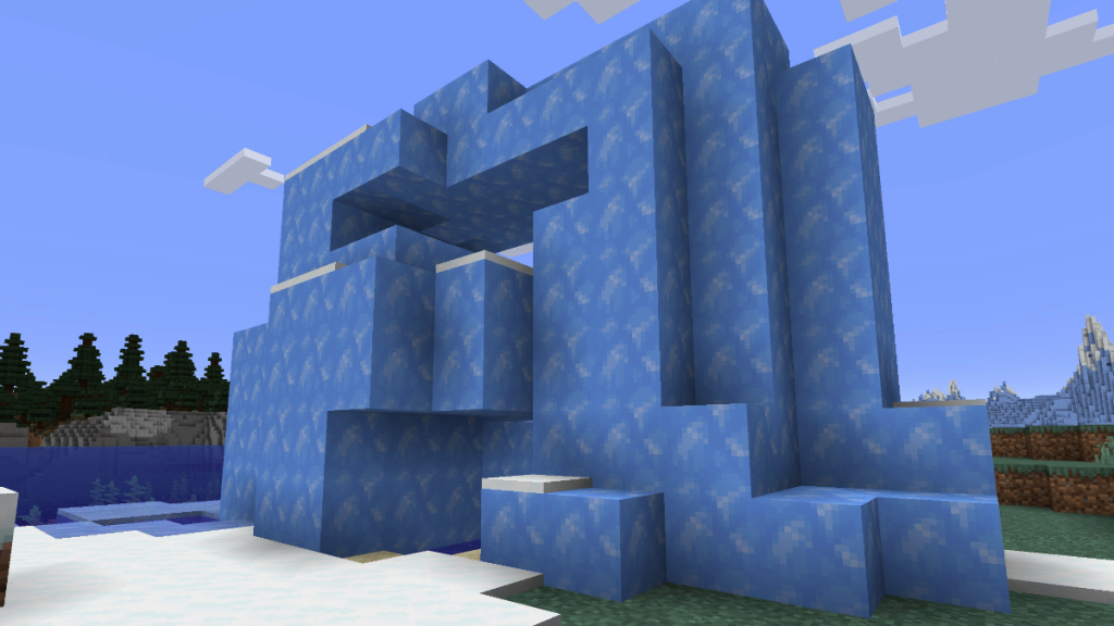 Finding a Natural Blue Ice Structure in Minecraft