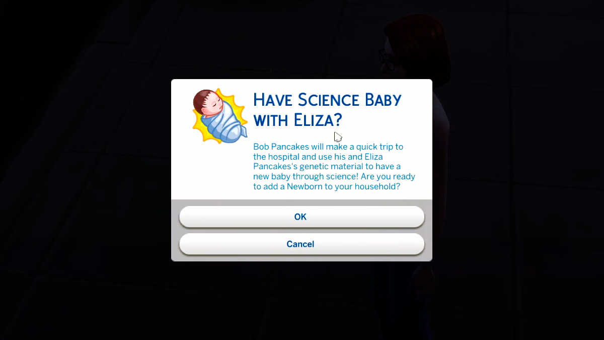 How to ask to have a science baby in The Sims 4 Gamepur