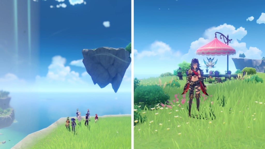 Investigate the floating island in Genshin Impact Joy Above the Clouds Quest