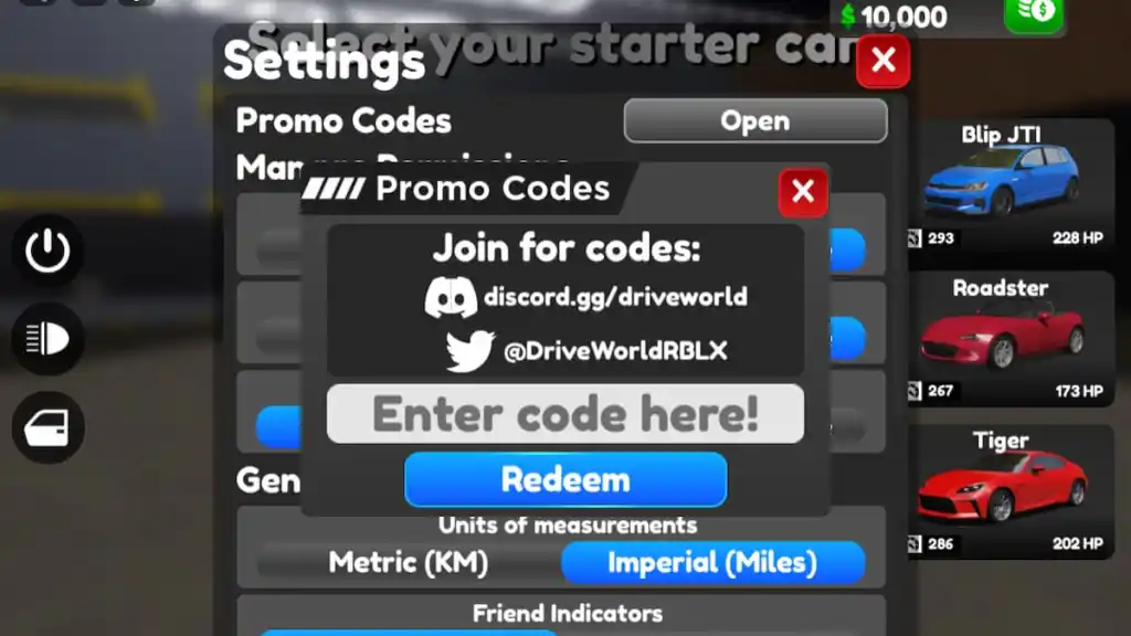 Drive World codes for December 2023