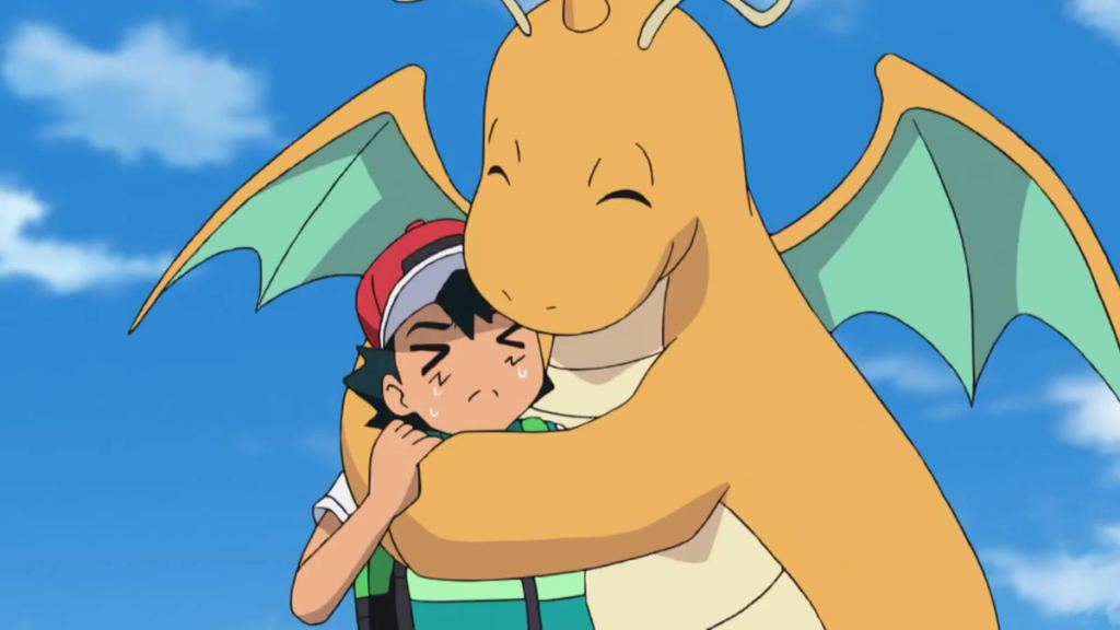 Ash et sa Dragonite dans Pokemon Journeys