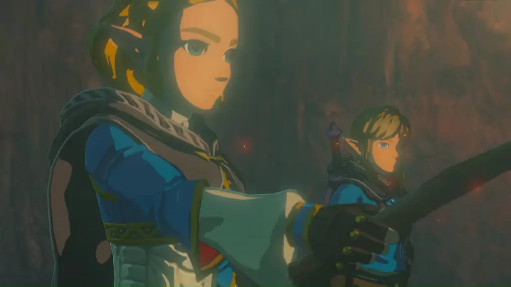 Link and Princess Zelda underground Tears of the Kingdom