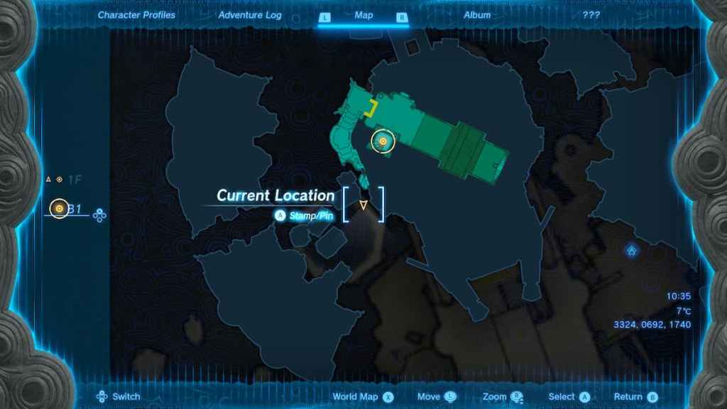 Tears of the Kingdom Water Temple Below Area map image