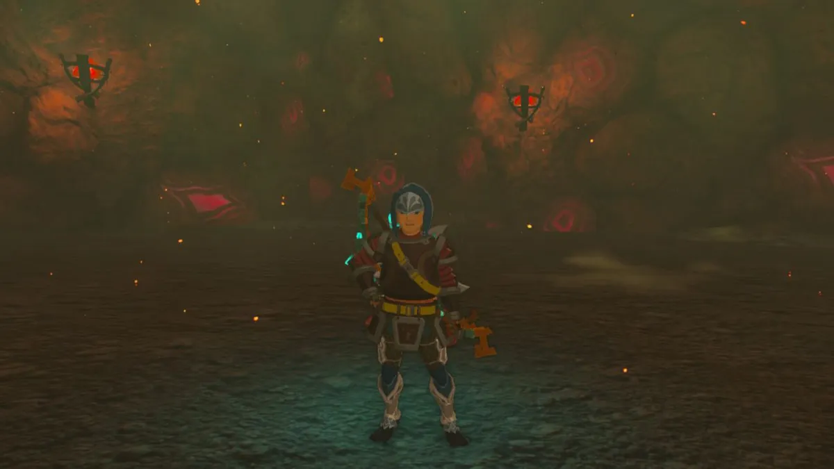 Photo of Link wearing Flamebreaker Armor in Tears of the Kingdom