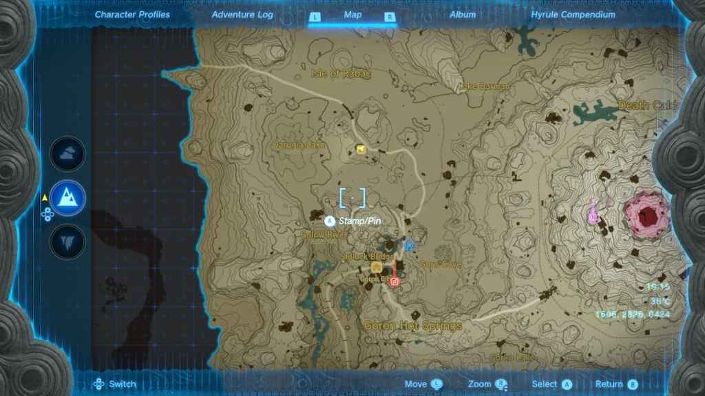 The Legend of Zelda Tears of the Kingdom Flamebreaker Armor location map