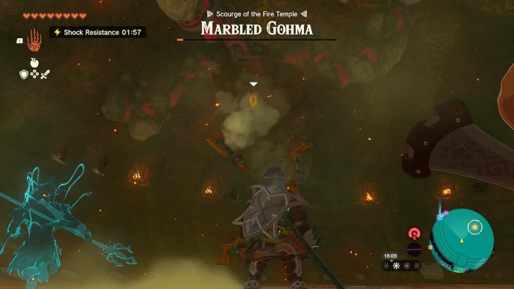 The Legend of Zelda Tears of the Kingdom Marbled Gohma Ceiling Fight