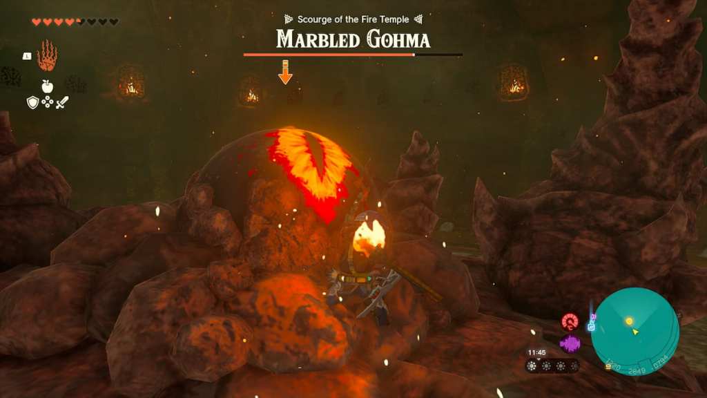 The Legend of Zelda Tears of the Kingdom Marbled Gohma Weak Spot