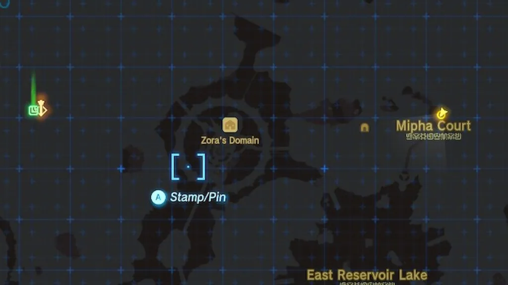Расположение карты Zora Domain Mipha Court в The Legend of Zelda Tears of the Kingdom