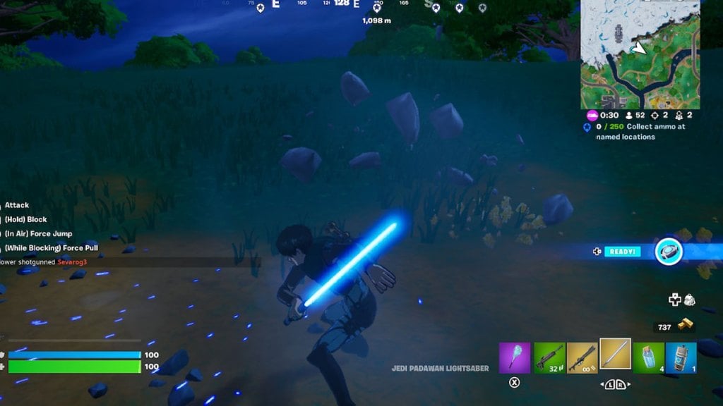 destorying-objects-with-a-lightsaber-in-fortnite