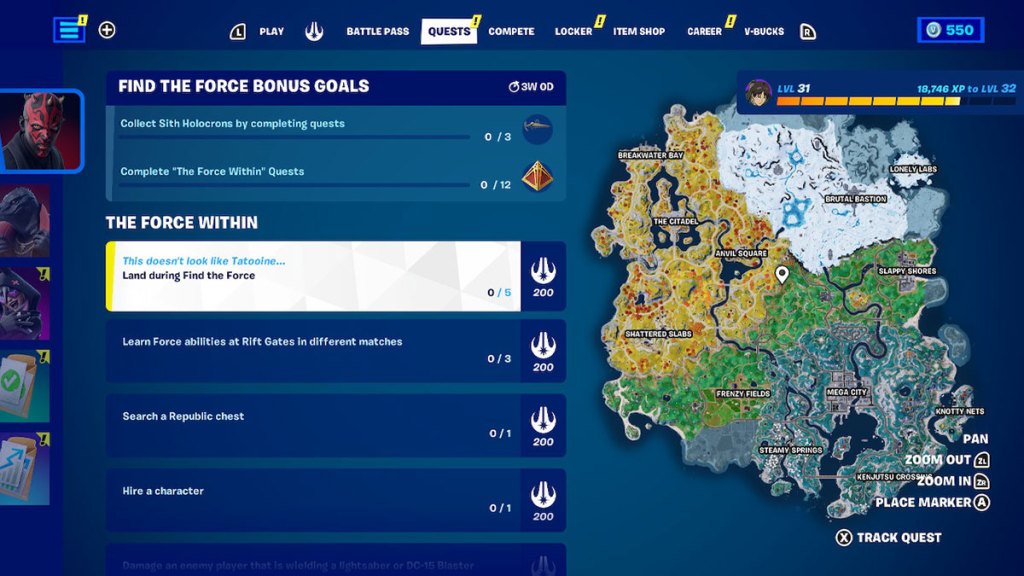 find-the-force-event-quests-fortnite
