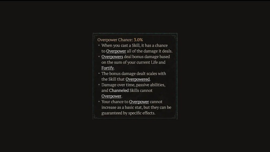 Diablo 4 Overpower Damage Use