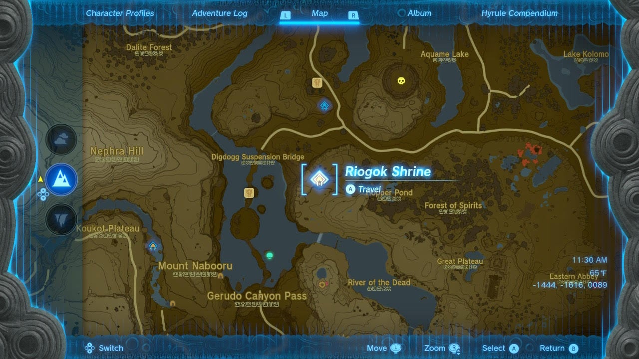 Riogok Shrine TotK Map