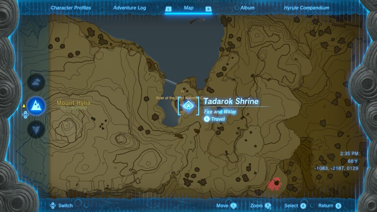 Tadarok Shrine TotK Map