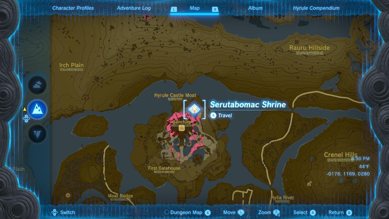 Serutabomac Shrine TotK Map