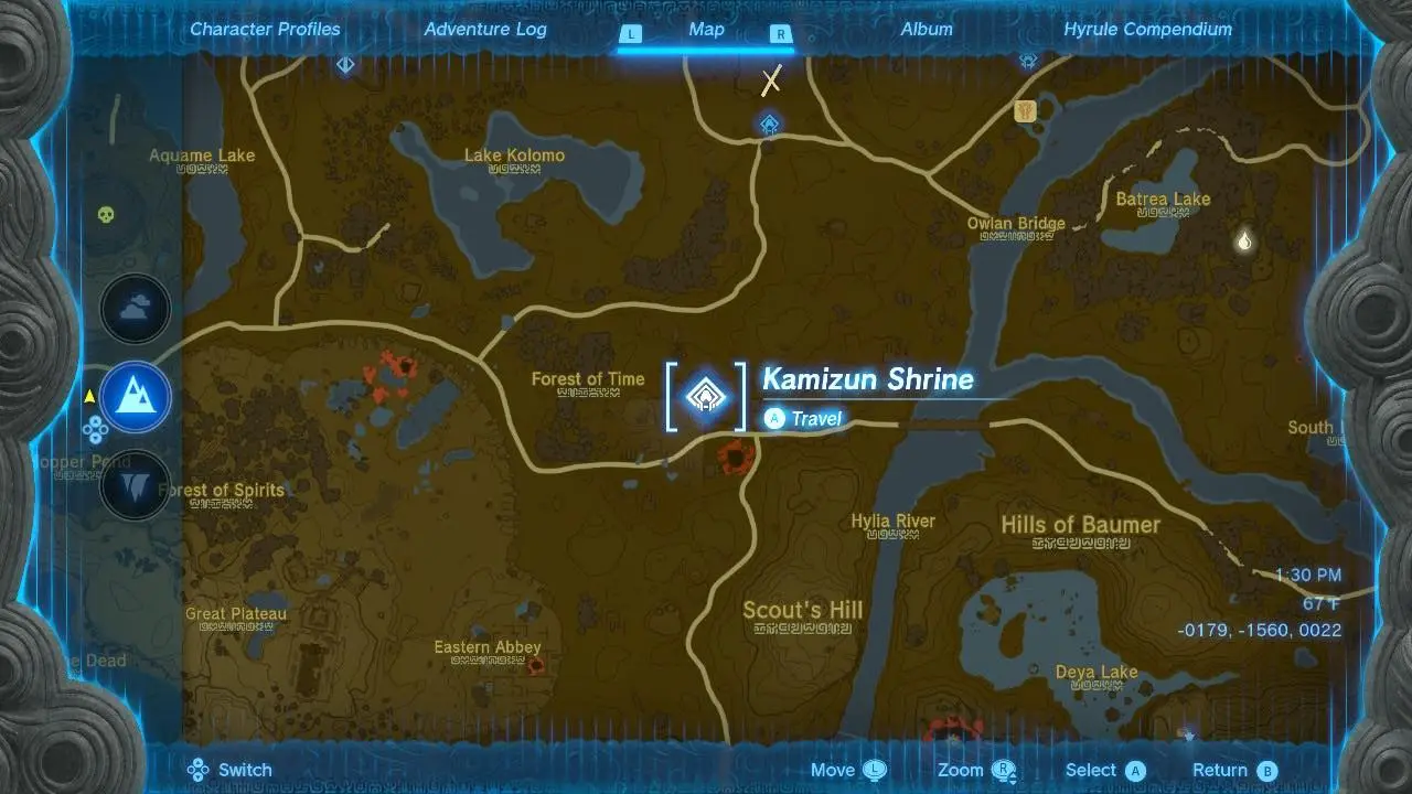 Kamizun Shrine TotK Map