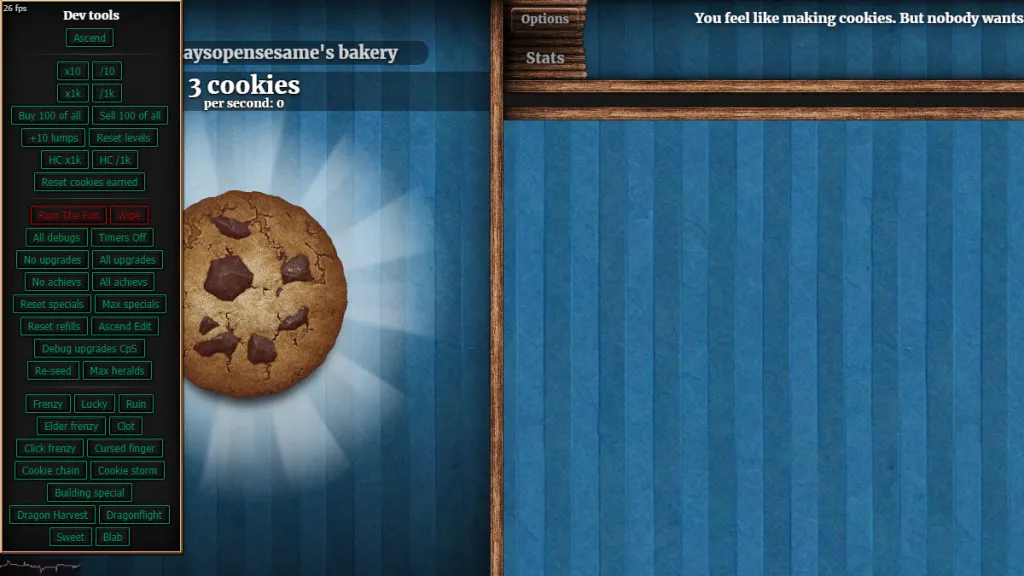 does anyone need to know the open sesame dev tools? : r/CookieClicker