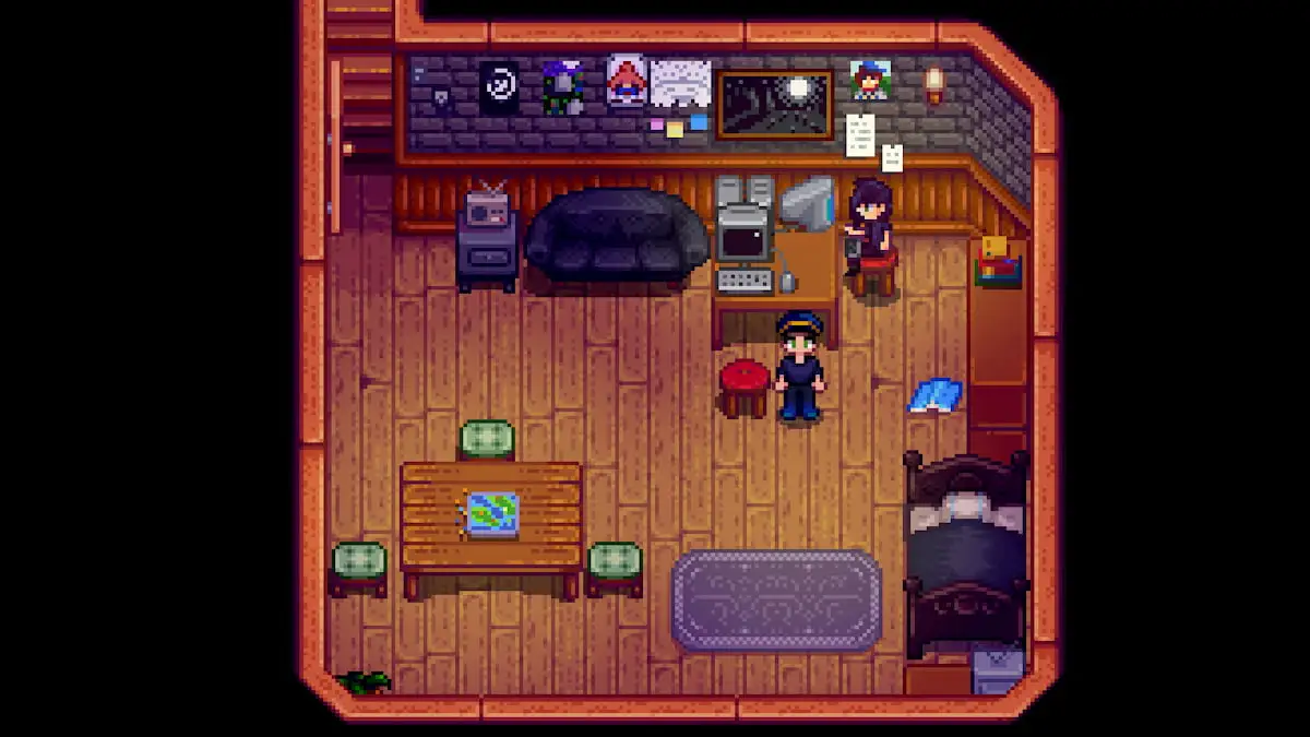 A living room in Stardew Valley