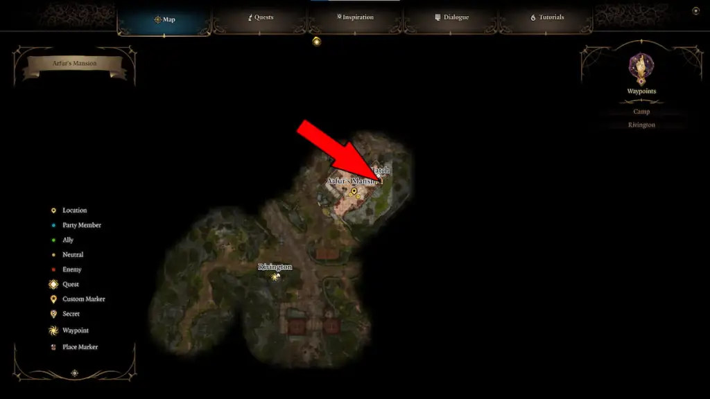 Location on BG3 map to start the Investigate the Suspicious Toys map