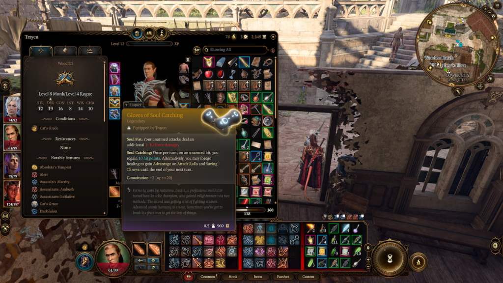BG3 screenshot of the gloves of soul catching in the player's inventory.