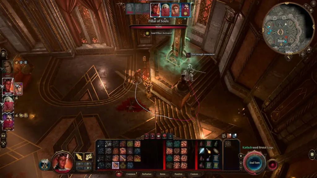 bg3 screenshot of the pillar of souls in the house of hope during the raphael fight