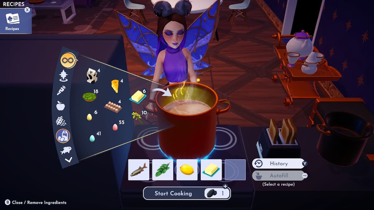 Disney Dreamlight Valley How to Make Poached BasilButter Sturgeon Gamepur