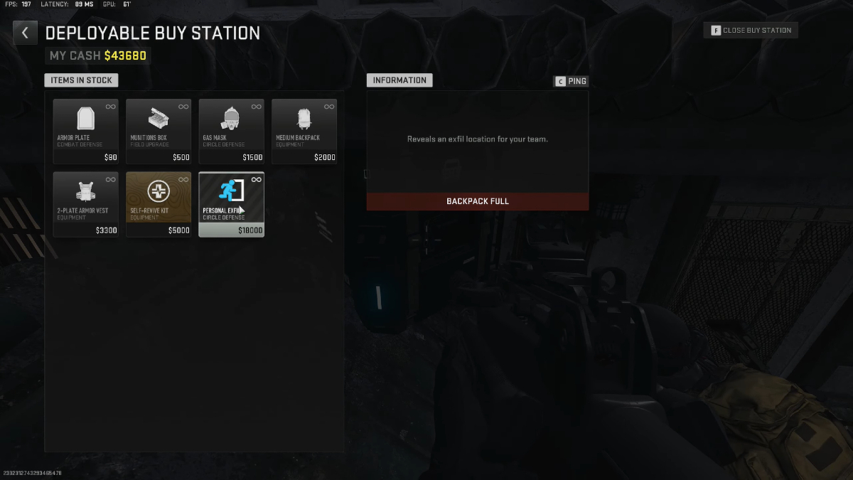 Warzone 2 Deployable Buy Station menu from the Scavenger.