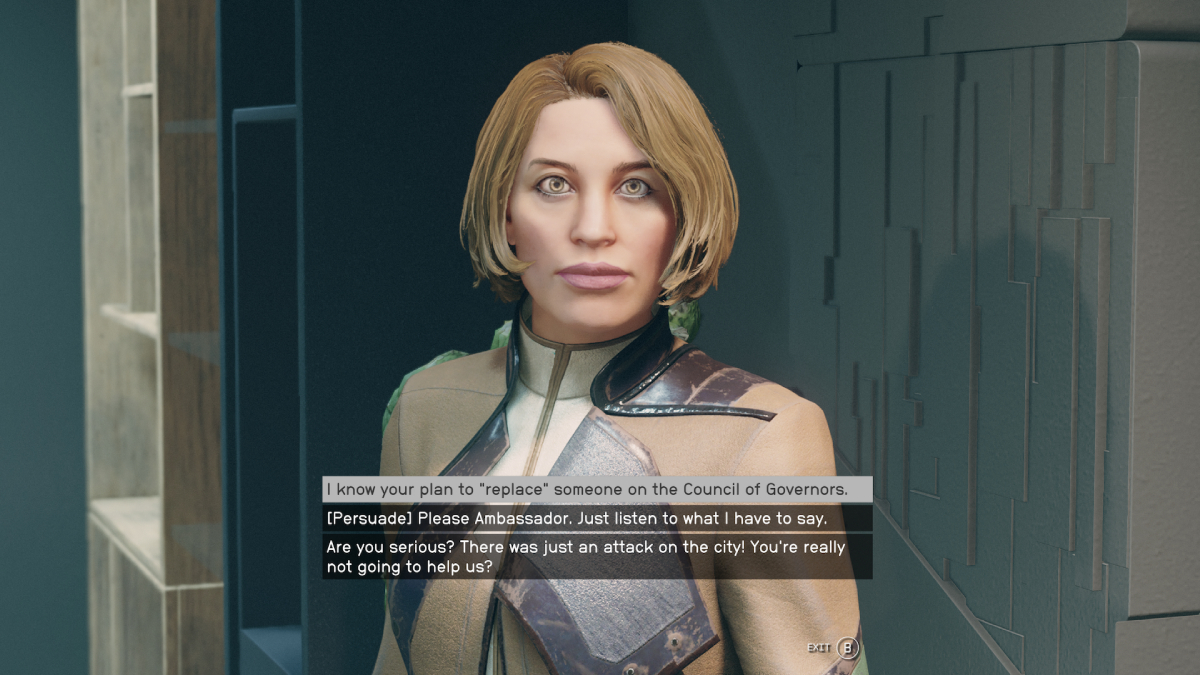 Starfield: Ambassador Radcliff's Archive Code - Persuade, Blackmail, or ...