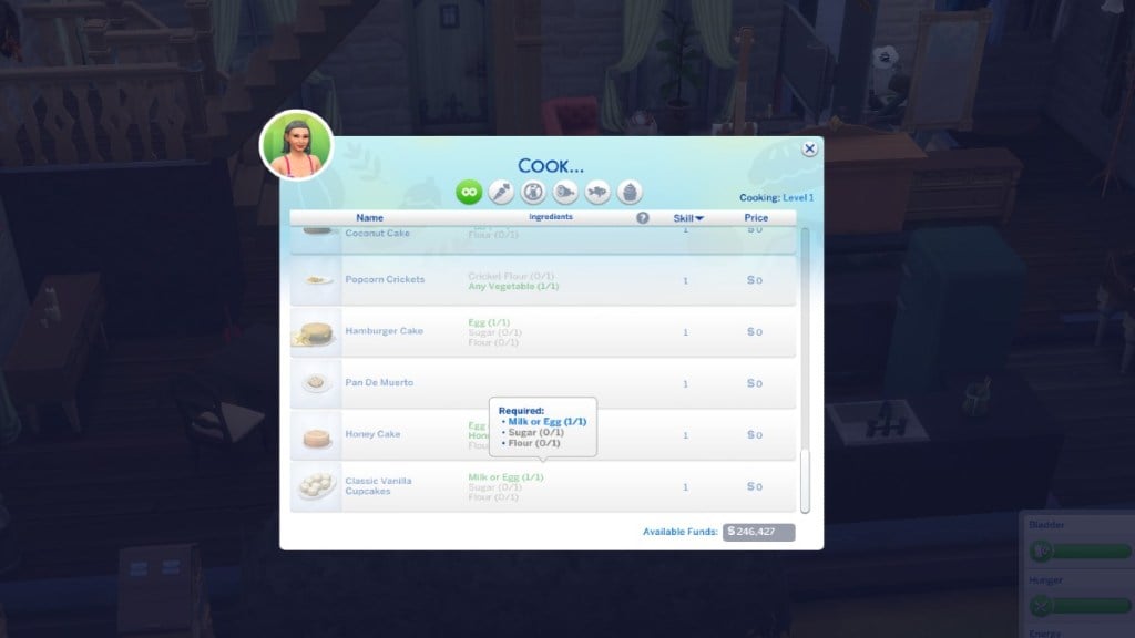 The Sims 4 Ingredients Update