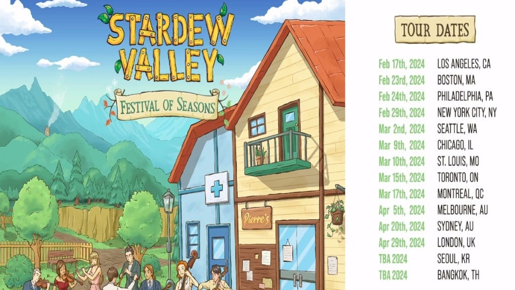 Stardew Valley Festival of Seasons Tour Dates