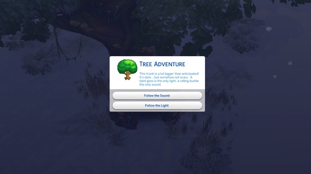 Tree Adventure Follow the Sound Sims 4