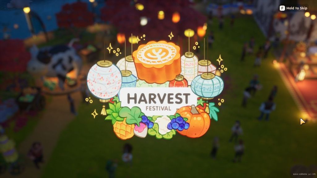 Coral island screenshot of the harvest festival event splash screen