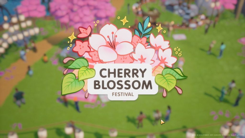 Coral Island screenshot of the Cherry Blossom festival event splash screen