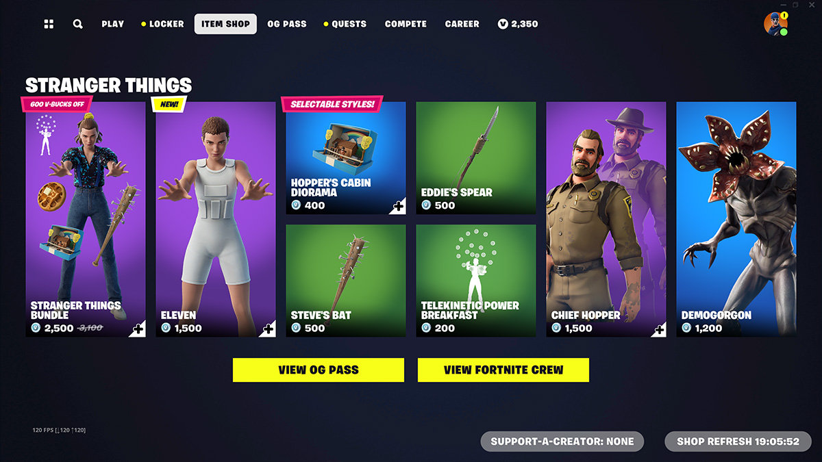 Stranger Things Fortnite Item Shop