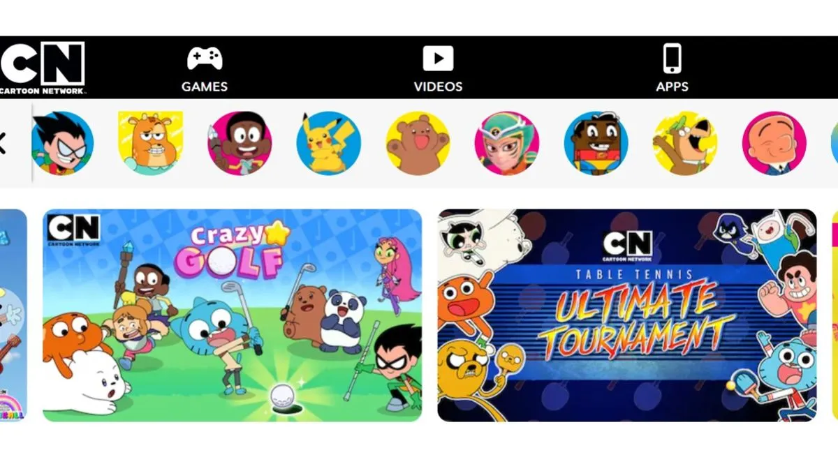 Веб-сайт браузерной игры Cartoon Network