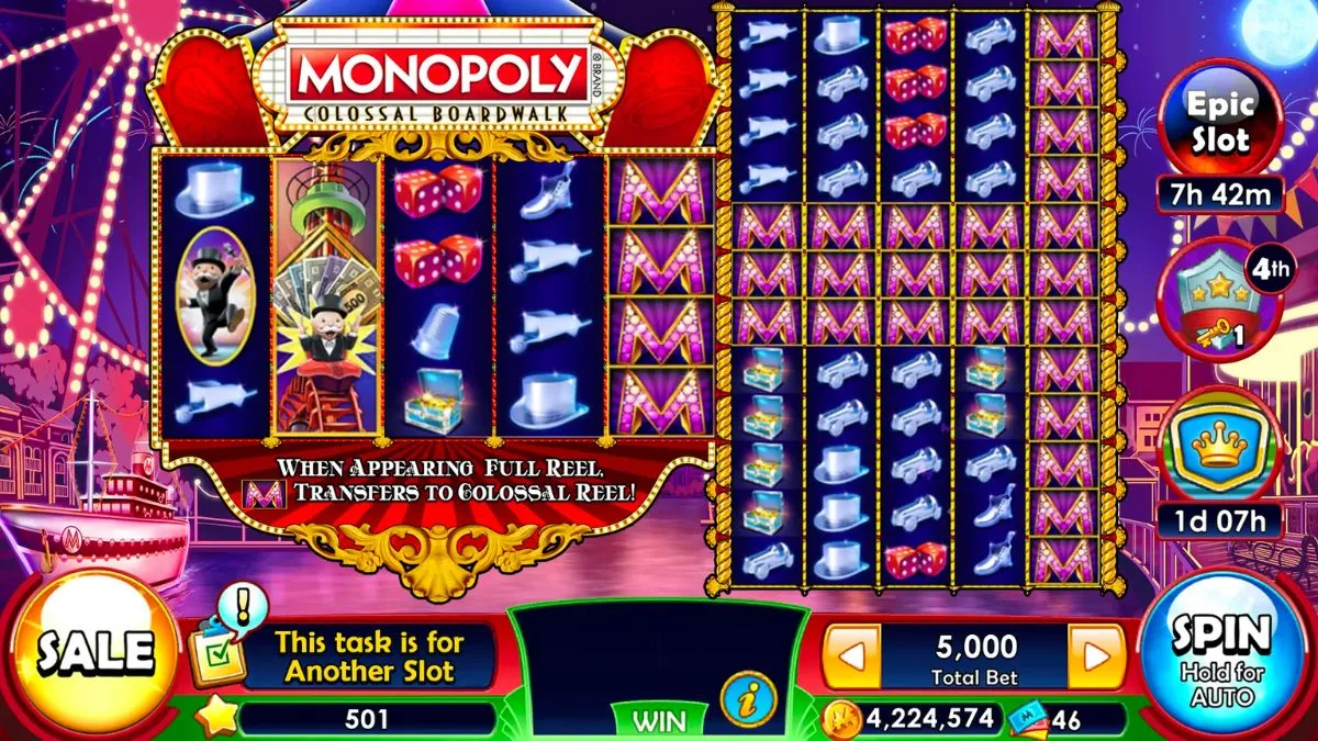 colossal boardwalk in monopoly slots