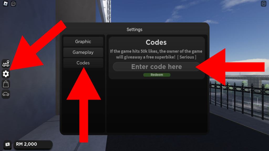 How to redeem codes for The Ride
