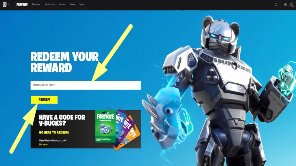 How to redeem codes in Fortnite