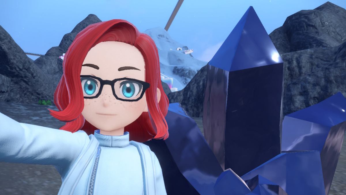 Pokemon Indigo Disk screenshot of the player character standing in front of Black Augurite