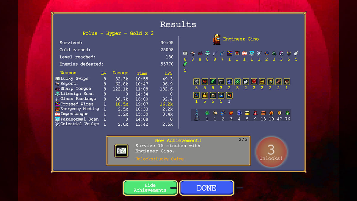 How to Unlock All New Items in Vampire Survivors: Emergency Meeting