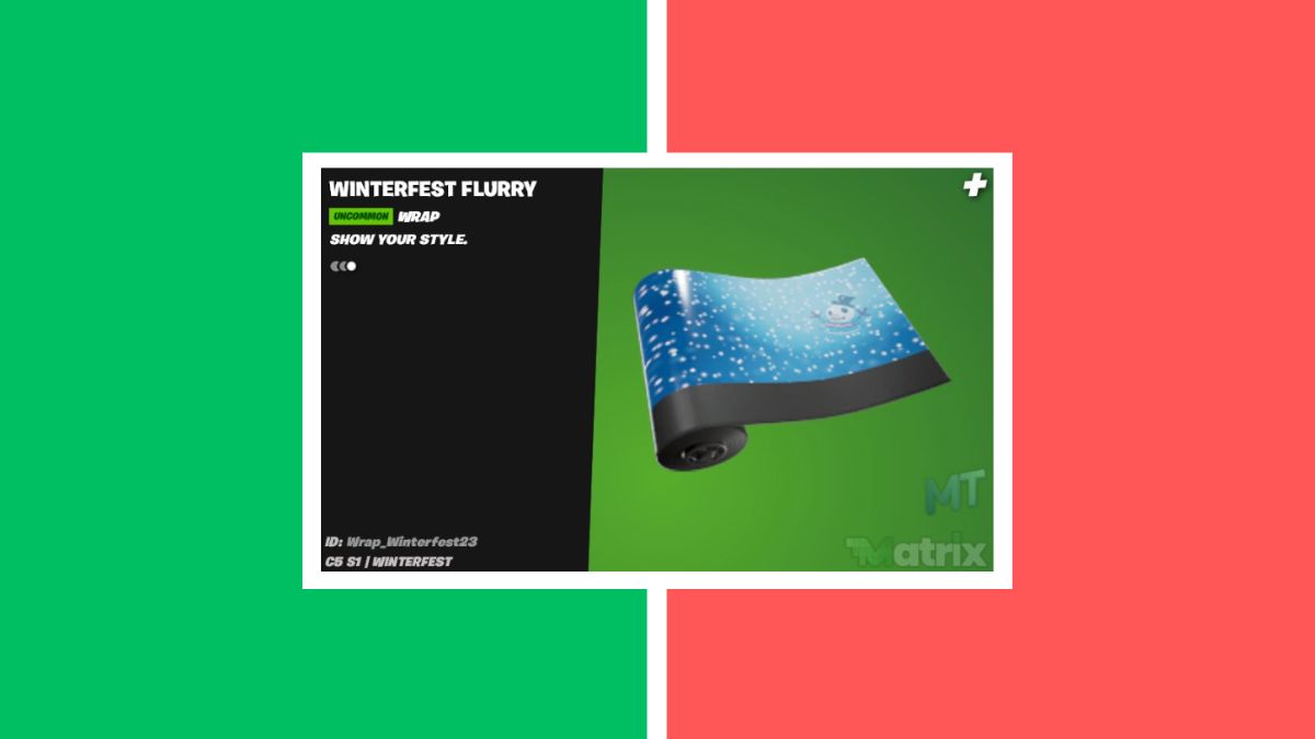 Winterfest Flurry Wrap бесплатный подарок Fortnite Winterfest 2023