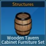Wooden Tavern Cabinet Furniture Set Palworld
