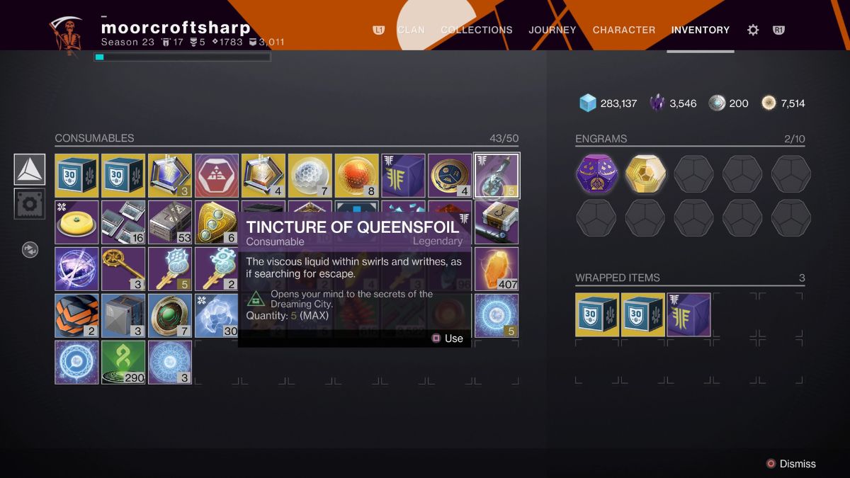 queensfoil tincture in destiny 2