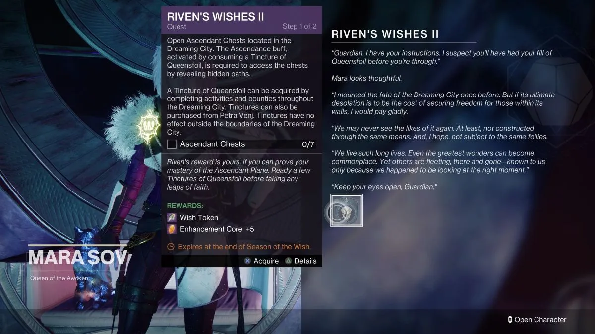 rivens wishes ii quest in destiny 2