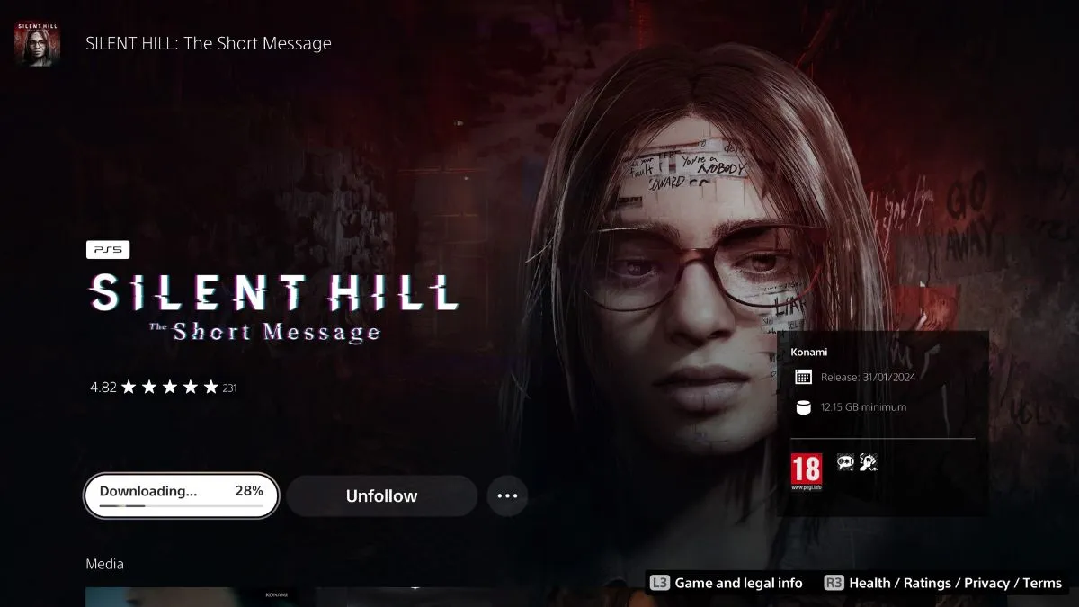 silent hill the short message on ps store