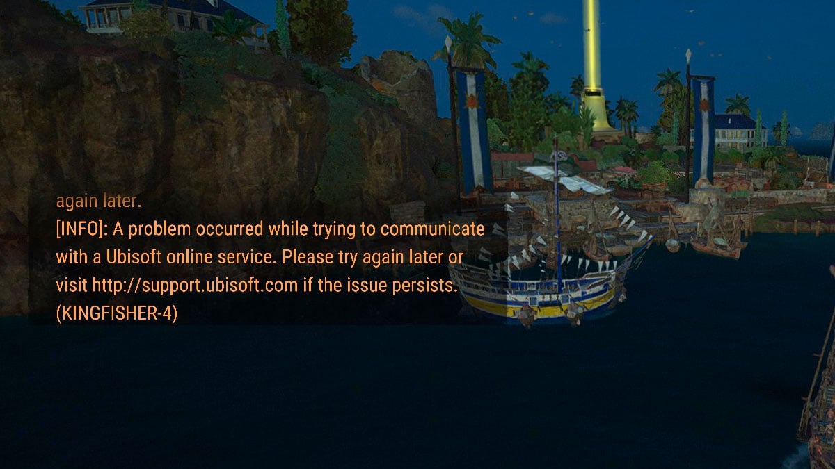 A problem occurred while trying to communicate with a Ubisoft online service Skull and Bones Error