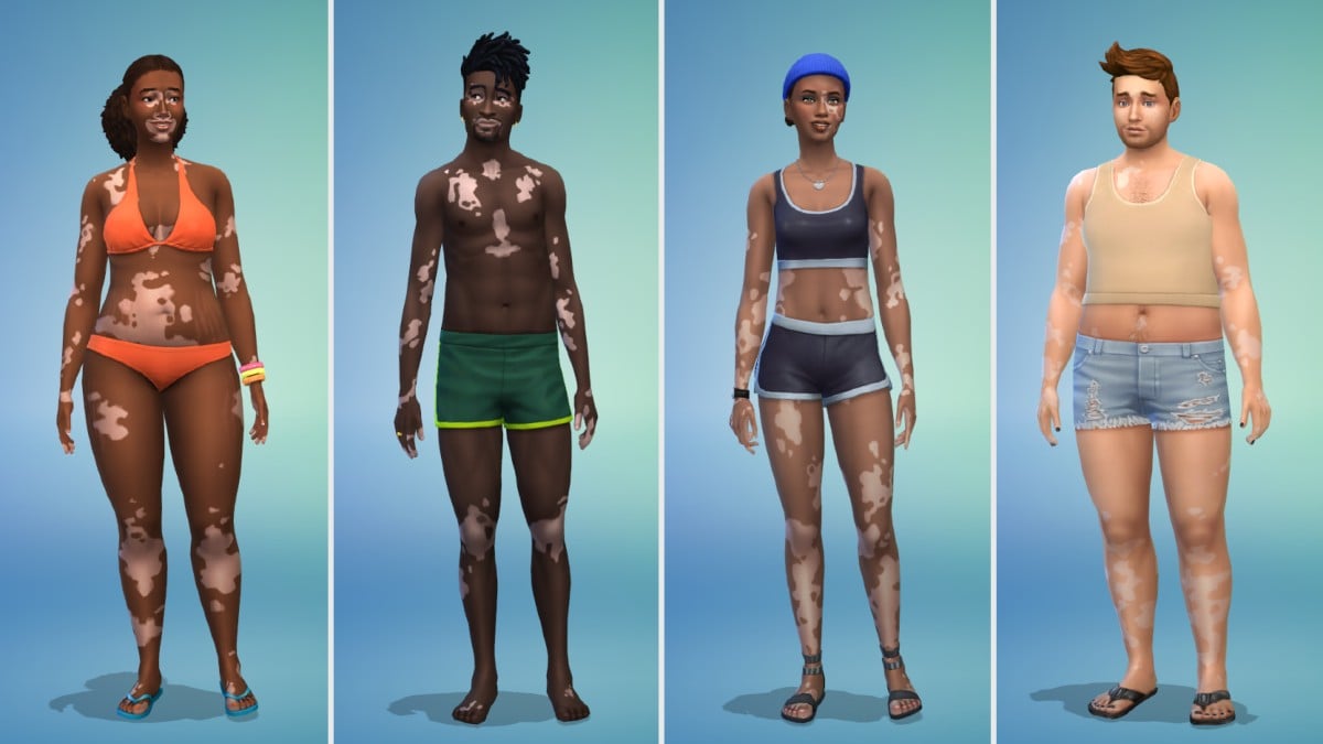 La última actualización gratuita de Sims 4 agrega la función de piel de vitíligo