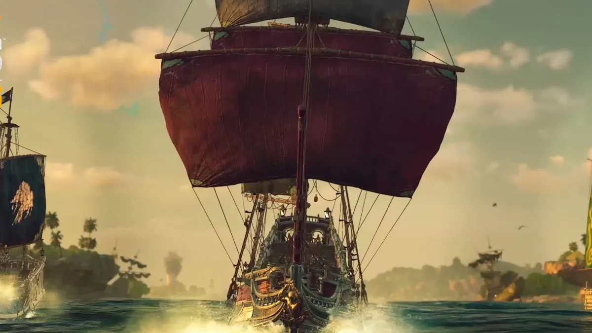 Large ships sailing in Skull and Bones