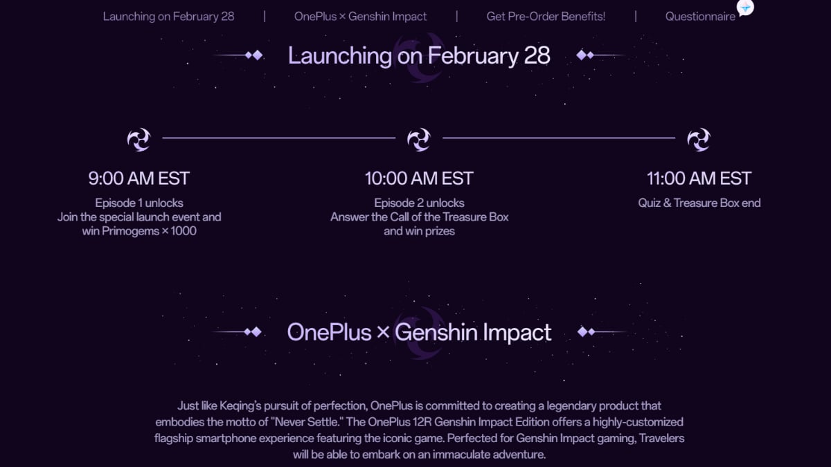 OnePlus Genshin Impact Event details