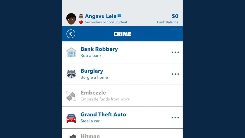 Trying to successfully rob a bank in bitlife