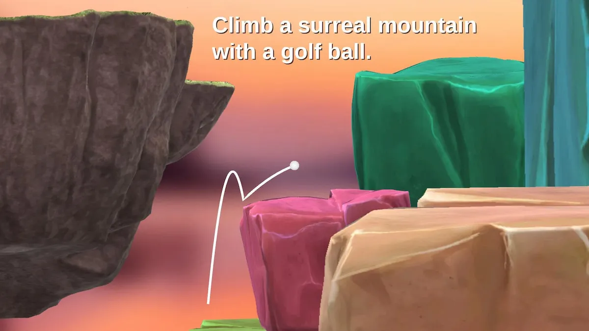 Bouncing golf ball in Golfing Over It with Alva Majo.